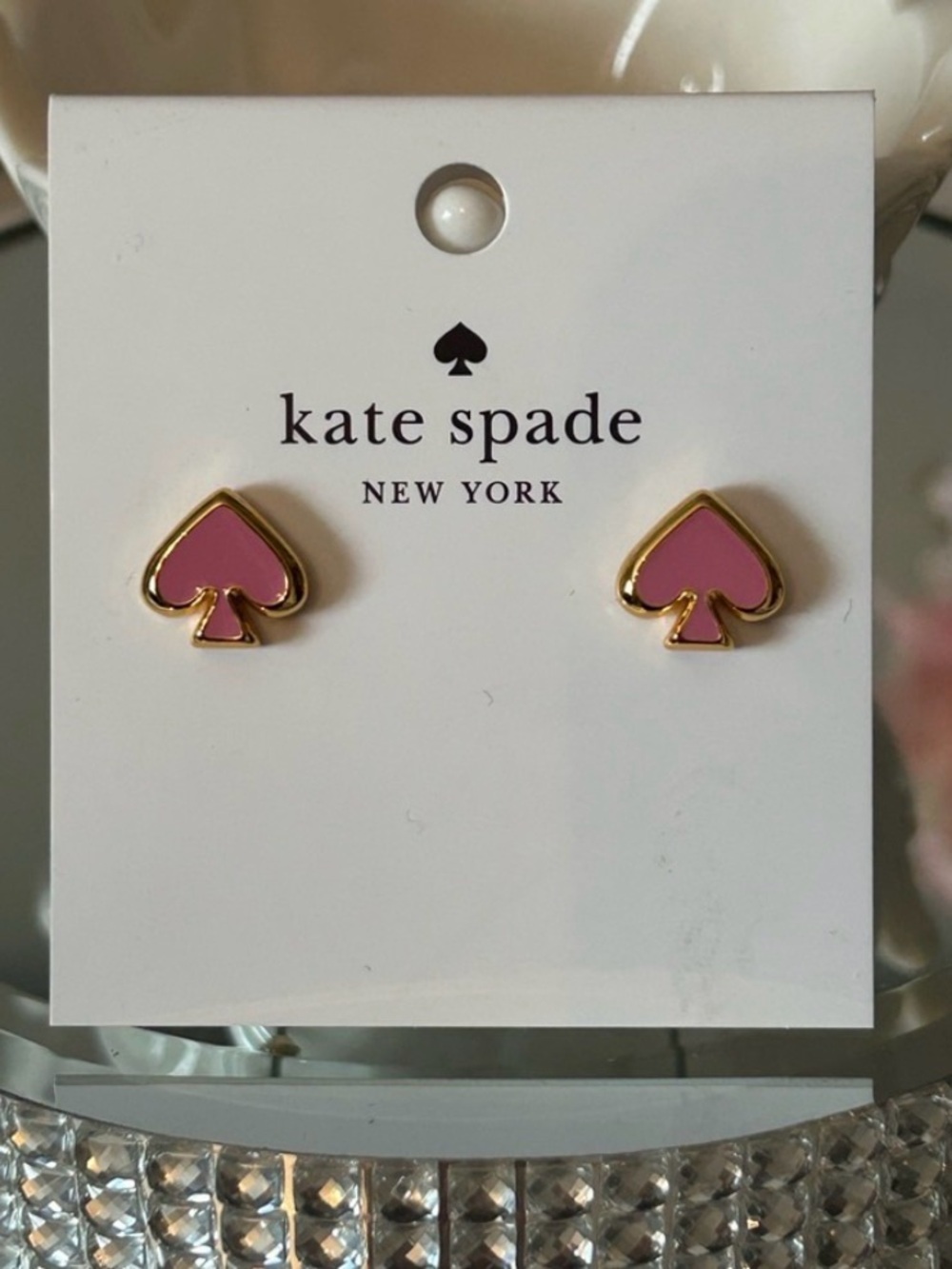 NWT! Kate Spade Gold-Tone Pink Everyday Stud Earrings